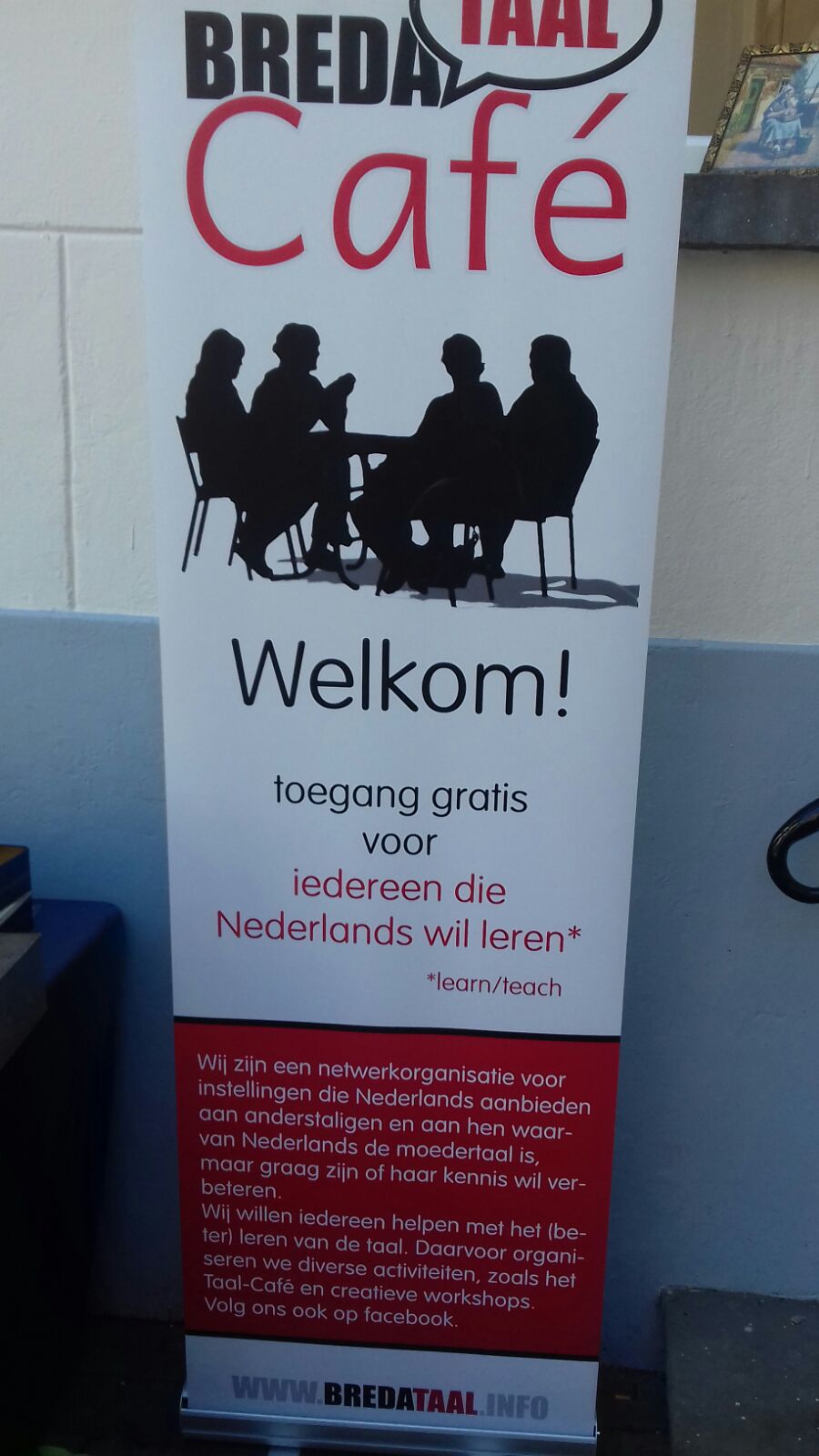 Bredataal Café — welkomstbord